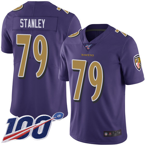 Baltimore Ravens Limited Purple Men Ronnie Stanley Jersey NFL Football #79 100th Season Rush Vapor Untouchable